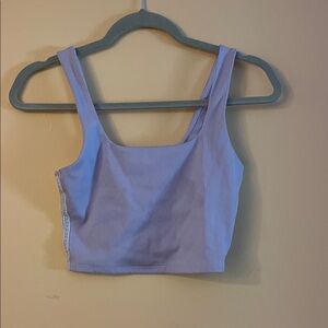 Express Light Purple Ribbed Crop Top